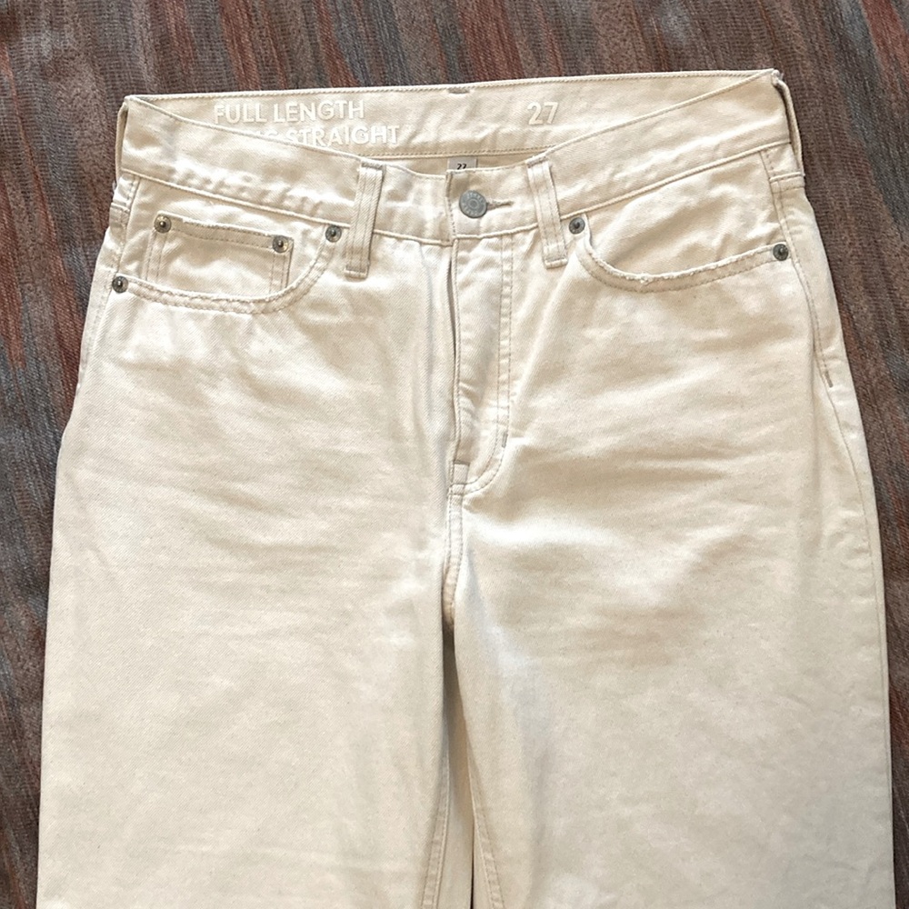 Off white / ecru straight leg jeans